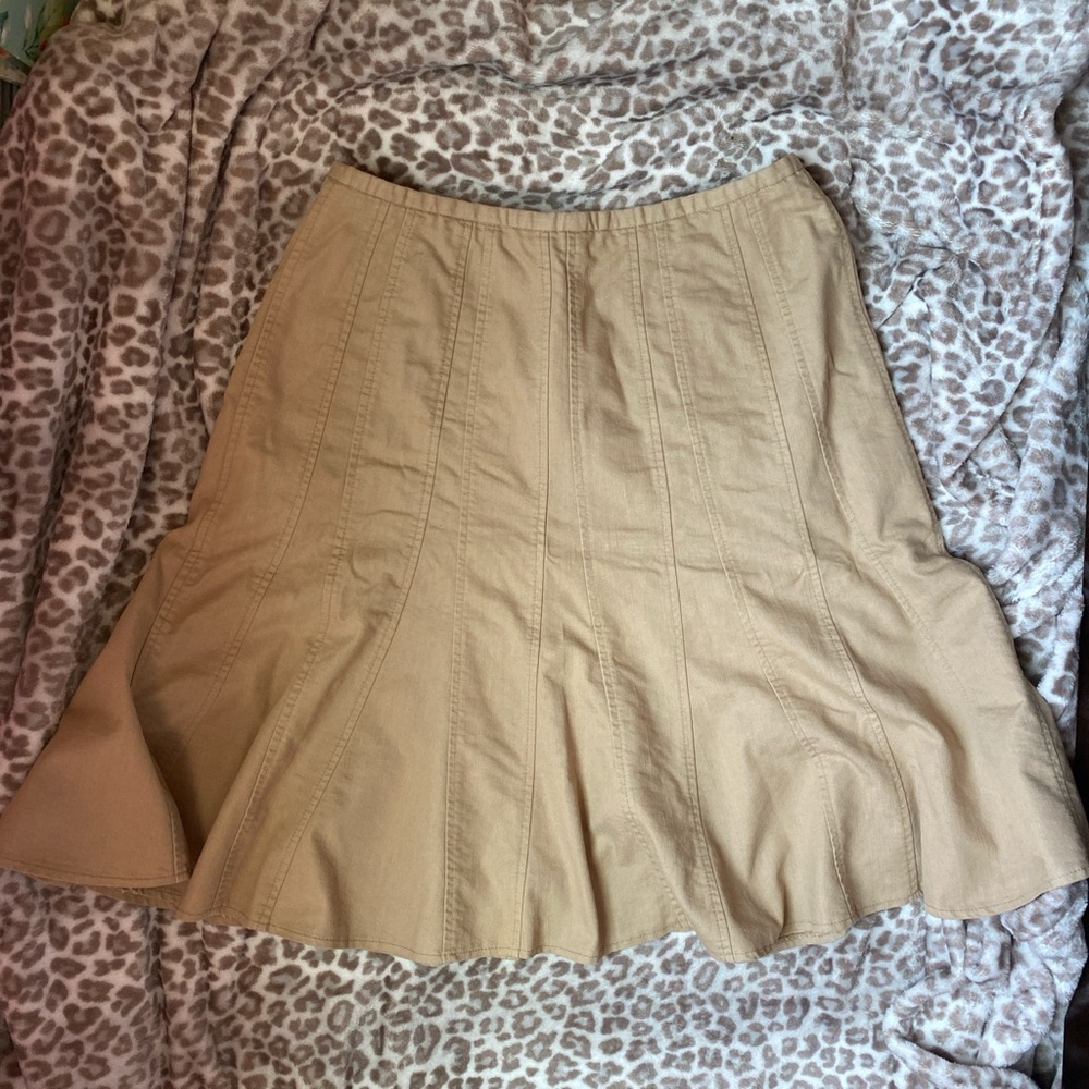 Woman’s Sz 14P Westbound Tan Midi Skirt